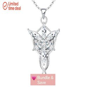 Sterling Silver Evenstar Pendant Necklace with 5A Cubic Zirconia